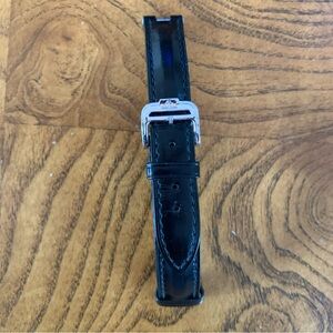Baume & Mercier Black Patent Leather Watch Strap with Silver Buckle